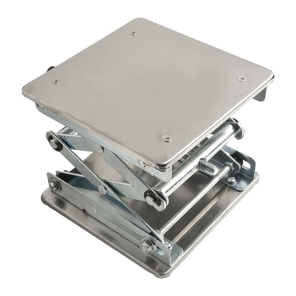 Stainless Steel Lab Lifting Platform Support Stand with Adjustable Height Range 75-260mm, 150x150mm Manual Lift for Laboratory Physics Chemistry Biology Experiments, Compa