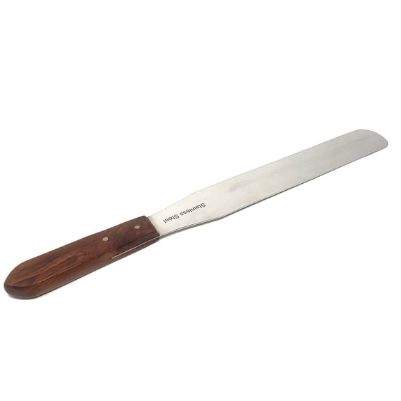Stainless Steel Lab Spatula with Wooden Handle, 6" Blade, 1" Blade Width, 10.4" Total Length