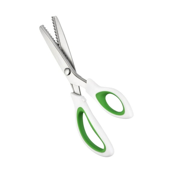 Stainless Steel Lace Scissors with Triangular Serrated for Fabric Cutting and Locking Function with Decorative Applications