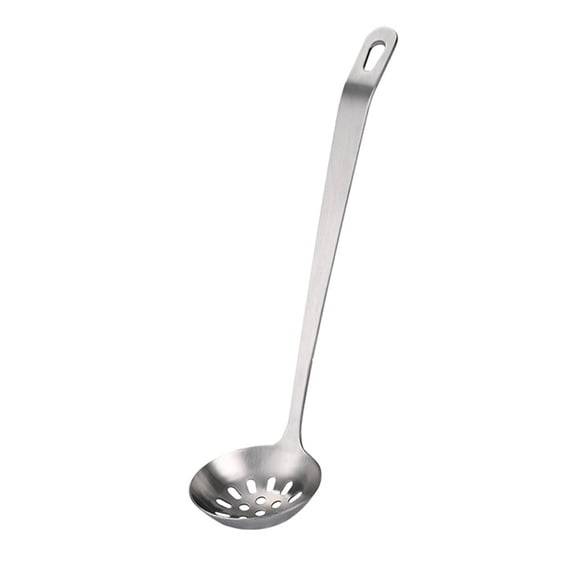 Stainless Steel Ladle,11.4" Slotted Spoons or Kitchen Ladle Spoon with Comfort Grid & Long Ergonomic Handle,Hot Pot Spider Strainer Skimmer or Soup Ladle For Cooking Stirring & Serving Soup(Slotted)