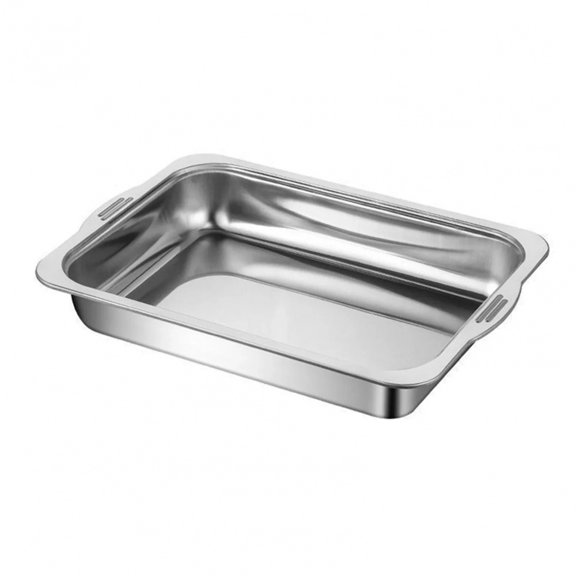Stainless Steel Large Capacity Deep Tray Roast Fish Plate Dish Rust-Proof Multi-Purpose Food Storage Buffets Barbecue Baking Use