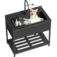 thumbnail image 1 of Stainless Steel Large Utility Sink, 41.7" × 23.2" × 38.9" Freestanding Sink with Cold and Hot Water Faucet,Hoses and Drain Kit,Freestanding Laundry Sink, for Kitchens, Bathrooms, Garage, Laundry Room, 1 of 7