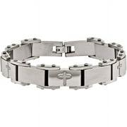PRECIOUS ACCENTS Stainless Steel Laser-Cut Crosses Bracelet, 8.75