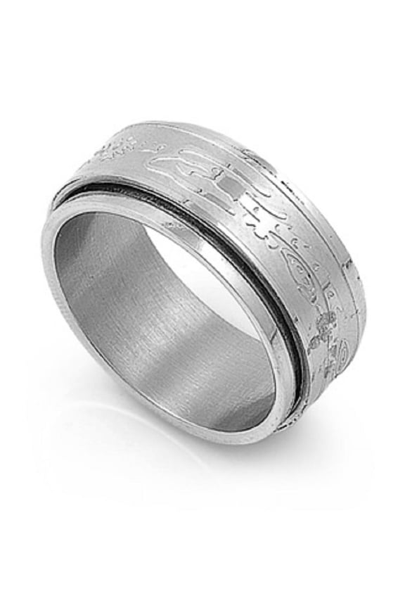 Stainless Steel Laser Etched Ring