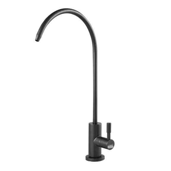 Stainless Steel Lead Free Reverse Osmosis Water Purifier Faucet with Solid Brass Valve High Arch Matte Black for Kitchen Sink Bar Counter Cafe Shop