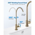 thumbnail image 1 of Stainless Steel Lead-Free Water Purifier Faucet, RO Filter Water Faucet with Solid Brass Valve Core, Anti-Rust & Durable Design for Kitchen Sink, Bar Counter, Cafe Shop, Brushed Gold Finish, 1 of 11