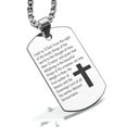 thumbnail image 1 of Stainless Steel Lead Us Prayer Dog Tag Pendant Necklace, 1 of 3