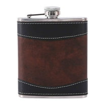 Stainless Steel & Leather Hip Flask with Funnel | Pocket-Sized Whiskey & Wine Bottle | Leak-Proof Portable Bar Set for Men & Women | Outdoor Travel & Gift