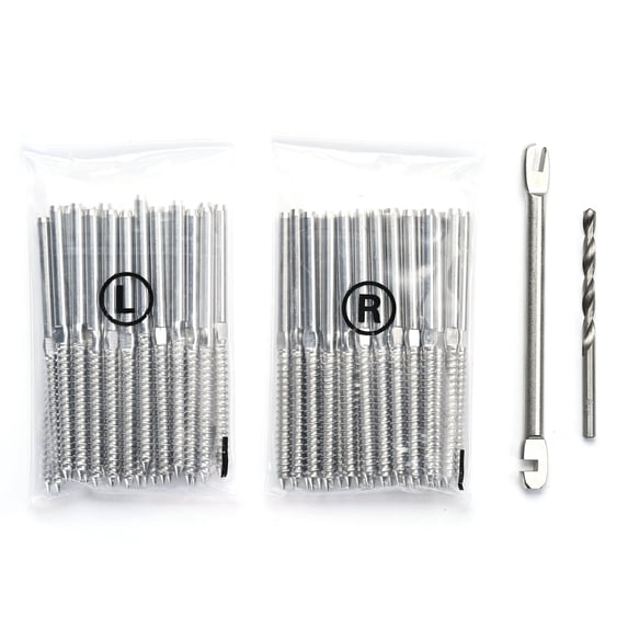 Yescom T316 Stainless Steel Cable Railing Hardware Right&Left Handed Thread Swage Lag Screws for Wood Posts - 60 pack