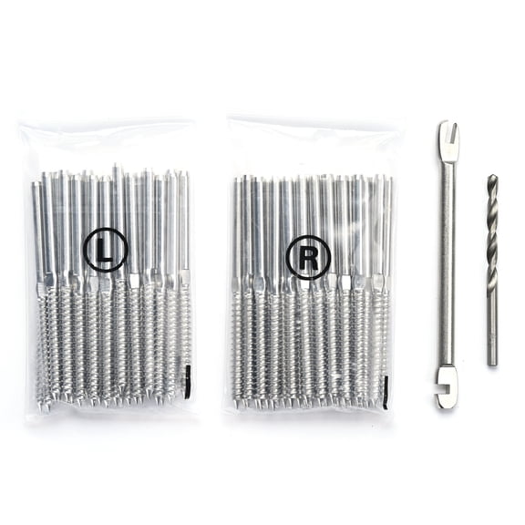 Yescom T316 Stainless Steel Cable Railing Hardware Right&Left Handed Thread Swage Lag Screws for Wood Posts - 60 pack