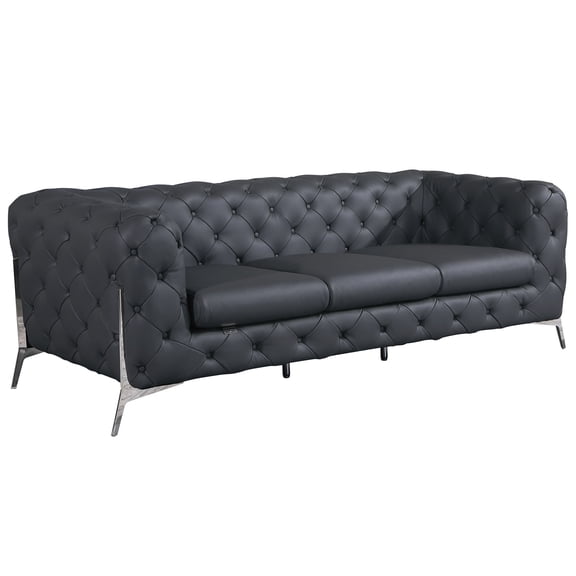 Stainless Steel Legged Leather Seating With Top Grain And 3-layer High Foam Cushioning 29.82 In. High Legs Cushion