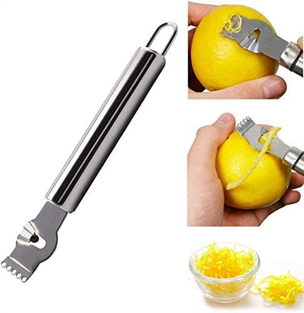 2 Pack Stainless Steel Lemon Zester Grater with Channel Knife and Hanging  Loop,Orange Peeler,Citrus Zester Fruit Peeler Lemon Twist Tool for Kitchen