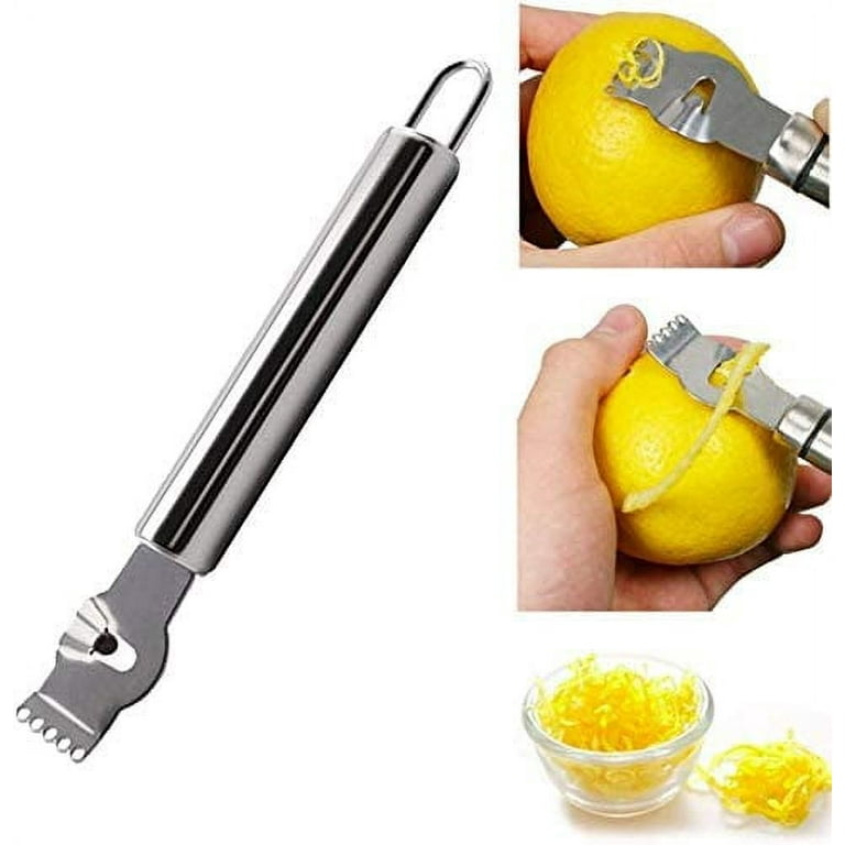 2 Pieces Stainless Steel Lemon Grater Zester Potato Peelers Stainless Steel  Y Peeler Orange Citrus Peeler Tool with Channel Knife and Hanging Loop for