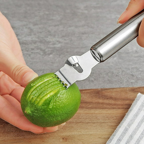 Stainless Steel Lemon Zester Grater with Channel Knife and Hanging Loop