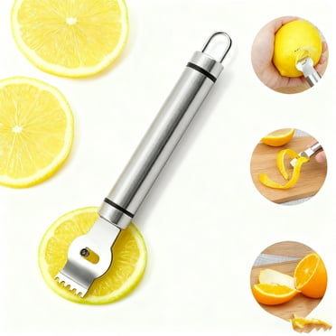 Stainless Steel Lemon Zester, Sharp Edge Citrus Tool, Durable Grater Blade, Compact Kitchen Gadget, for Baking, Juicing, Easy Cleaning, Food Prep, Stainless Material, Office Kitchen, Home DinXzu