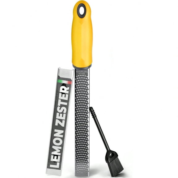 Stainless Steel Lemon Zester with Handle, Citrus Zester Grater for Cheese