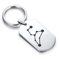 thumbnail image 1 of Stainless Steel Leo (Lion) Astrology Constellation Dog Tag Keychain Circle Ring, 1 of 2