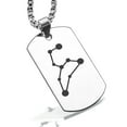 thumbnail image 1 of Stainless Steel Leo (Lion) Astrology Constellation Dog Tag Pendant Necklace, 1 of 3