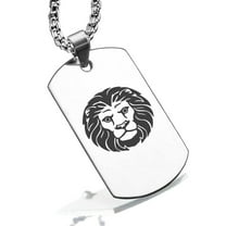 Stainless Steel Leo Zodiac (Lion) Dog Tag Pendant Necklace