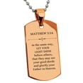thumbnail image 1 of Stainless Steel Let Your Light Shine Matthew 5:16 Dog Tag Pendant Necklace, 1 of 1
