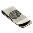 thumbnail image 1 of Stainless Steel Letter C Initial 3D Cube Box Monogram Engraved Engraved Money Clip Credit Card Holder, 1 of 1