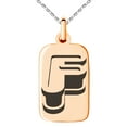 thumbnail image 1 of Stainless Steel Letter F Initial 3D Monogram Engraved Small Rectangle Dog Tag Charm Pendant Necklace, 1 of 1