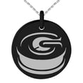 thumbnail image 1 of Stainless Steel Letter G Initial 3D Monogram Engraved Small Medallion Circle Charm Pendant Necklace, 1 of 1