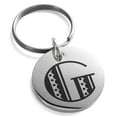 thumbnail image 1 of Stainless Steel Letter G Initial Metro Retro Monogram Engraved Small Medallion Circle Charm Keychain Keyring, 1 of 1