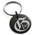 thumbnail image 1 of Stainless Steel Letter G Initial Old English Monogram Engraved Small Medallion Circle Charm Keychain Keyring, 1 of 1