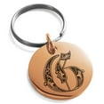 thumbnail image 1 of Stainless Steel Letter G Initial Royal Monogram Engraved Small Medallion Circle Charm Keychain Keyring, 1 of 1