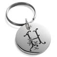 thumbnail image 1 of Stainless Steel Letter H Initial Floral Monogram Engraved Small Medallion Circle Charm Keychain Keyring, 1 of 1