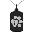 thumbnail image 1 of Stainless Steel Letter I Initial Cat Dog Paws Monogram Engraved Small Rectangle Dog Tag Charm Pendant Necklace, 1 of 1