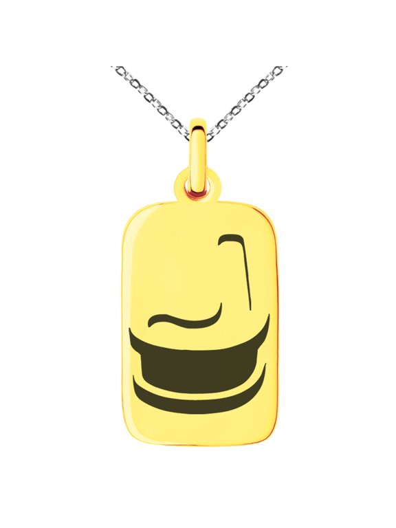 Stainless Steel Letter J Initial 3D Monogram Engraved Small Rectangle Dog Tag Charm Pendant Necklace