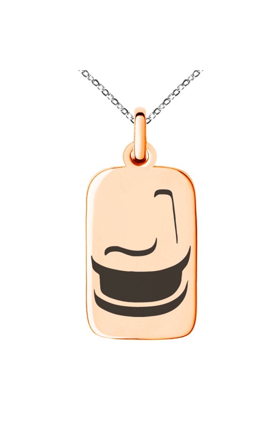 Stainless Steel Letter J Initial 3D Monogram Engraved Small Rectangle Dog Tag Charm Pendant Necklace