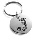 thumbnail image 1 of Tioneer Stainless Steel Letter J Initial Dotted Monogram Engraved Small Medallion Circle Charm Keychain Keyring, 1 of 1