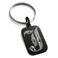 thumbnail image 1 of Stainless Steel Letter J Initial Royal Monogram Engraved Small Rectangle Dog Tag Charm Keychain Keyring, 1 of 1