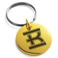 thumbnail image 1 of Stainless Steel Letter K Initial Empire Monogram Engraved Small Medallion Circle Charm Keychain Keyring, 1 of 1