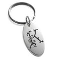 thumbnail image 1 of Tioneer Stainless Steel Letter K Initial Floral Monogram Engraved Small Oval Charm Keychain Keyring, 1 of 1