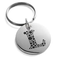 thumbnail image 1 of Stainless Steel Letter L Initial Dotted Monogram Engraved Small Medallion Circle Charm Keychain Keyring, 1 of 1