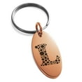 thumbnail image 1 of Tioneer Stainless Steel Letter L Initial Dotted Monogram Engraved Small Oval Charm Keychain Keyring, 1 of 1