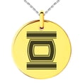 thumbnail image 1 of Stainless Steel Letter O Initial Empire Monogram Engraved Small Medallion Circle Charm Pendant Necklace, 1 of 1