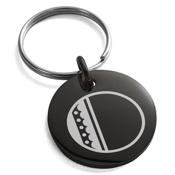 Stainless Steel Letter O Initial Metro Retro Monogram Engraved Small Medallion Circle Charm Keychain Keyring