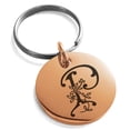 thumbnail image 1 of Stainless Steel Letter P Initial Floral Monogram Engraved Small Medallion Circle Charm Keychain Keyring, 1 of 1
