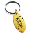 thumbnail image 1 of Stainless Steel Letter P Initial Floral Monogram Engraved Small Oval Charm Keychain Keyring, 1 of 1