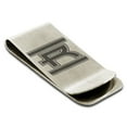 thumbnail image 1 of Tioneer Stainless Steel Letter R Initial Empire Monogram Engraved Engraved Money Clip Credit Card Holder, 1 of 1