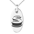 thumbnail image 1 of Stainless Steel Letter S Initial 3D Monogram Engraved Small Oval Charm Pendant Necklace, 1 of 1