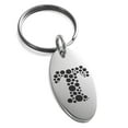 thumbnail image 1 of Stainless Steel Letter T Initial Dotted Monogram Engraved Small Oval Charm Keychain Keyring, 1 of 1