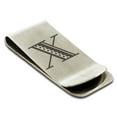 thumbnail image 1 of Tioneer Stainless Steel Letter X Initial Metro Retro Monogram Engraved Engraved Money Clip Credit Card Holder, 1 of 1