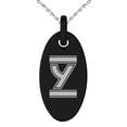 thumbnail image 1 of Tioneer Stainless Steel Letter Y Initial Empire Monogram Engraved Small Oval Charm Pendant Necklace, 1 of 1