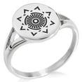 thumbnail image 1 of Stainless Steel Light Magic Rune Minimalist Oval Top Polished Statement Signet Ring, 1 of 1